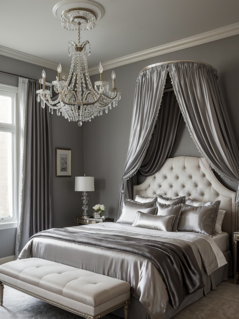 Glam up your apartment with luxurious gray bedrooms.