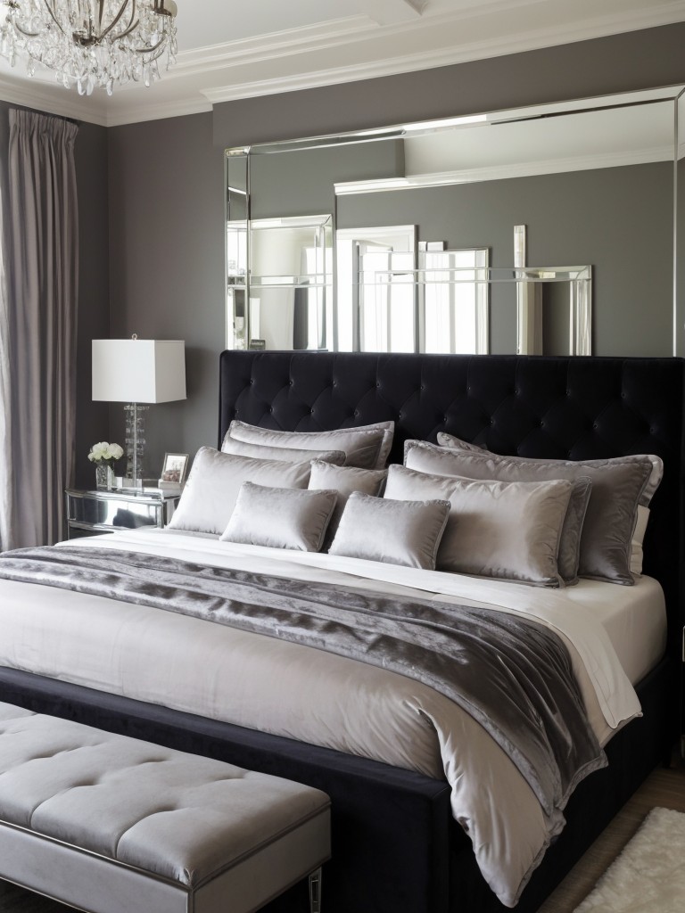 Glamorous Gray Bedrooms with Luxe Velvet & Mirrored Accents