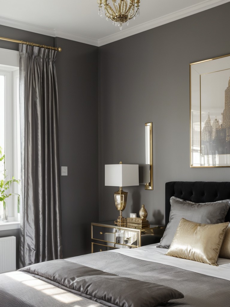 Chic Gray Bedrooms: Add Glam with Metallic Accents!