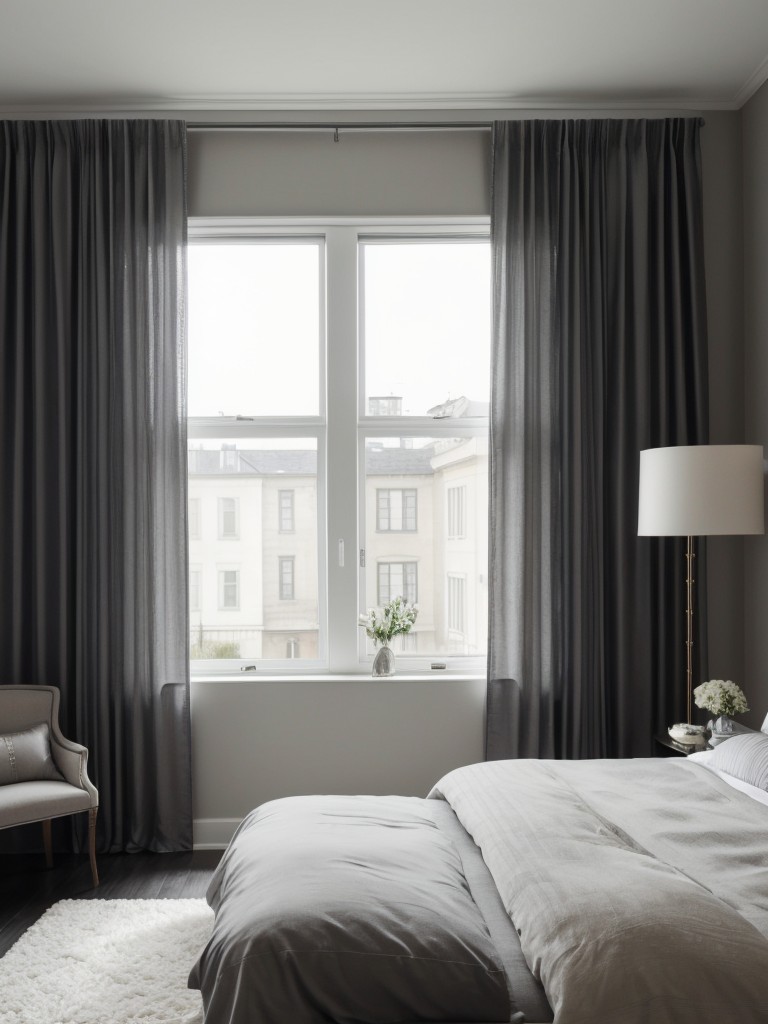 Chic Gray Bedrooms: Elevate Your Apartment with Luxurious Drapery!