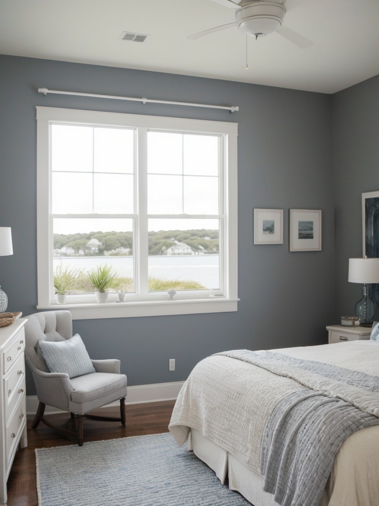 Coastal-inspired Gray Bedroom Decor for Couples.