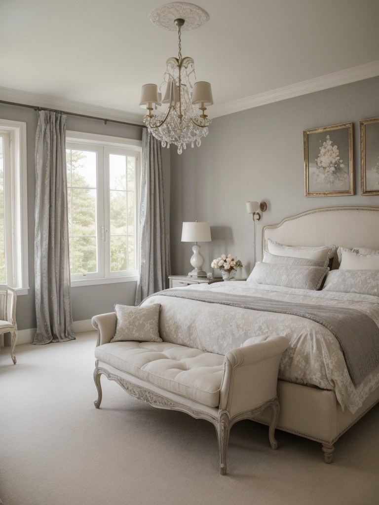 French Countryside Vibes: Romantic Gray Bedroom Decor for Couples