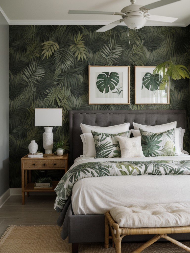 Escape to a Tropical Gray Bedroom Oasis! ?