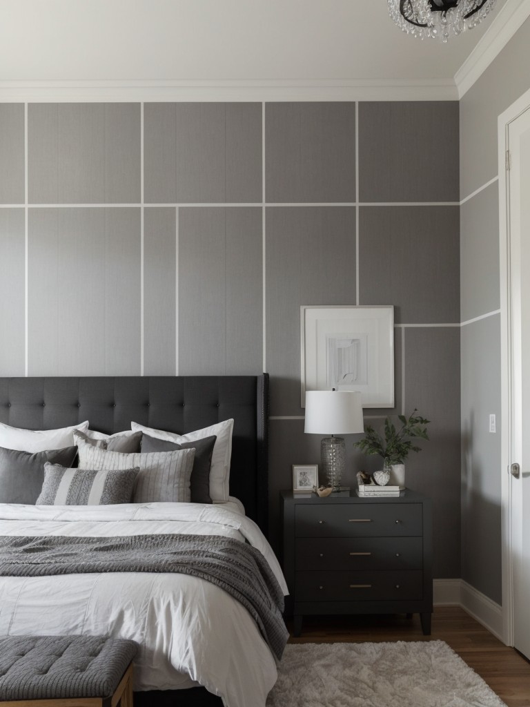 Chic Gray Bedroom Inspiration: Elevate Your Space with a Statement Accent Wall!