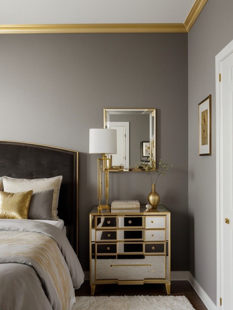 Apart-meant for Luxury: Add Gold Accents to Your Gray Bedroom!