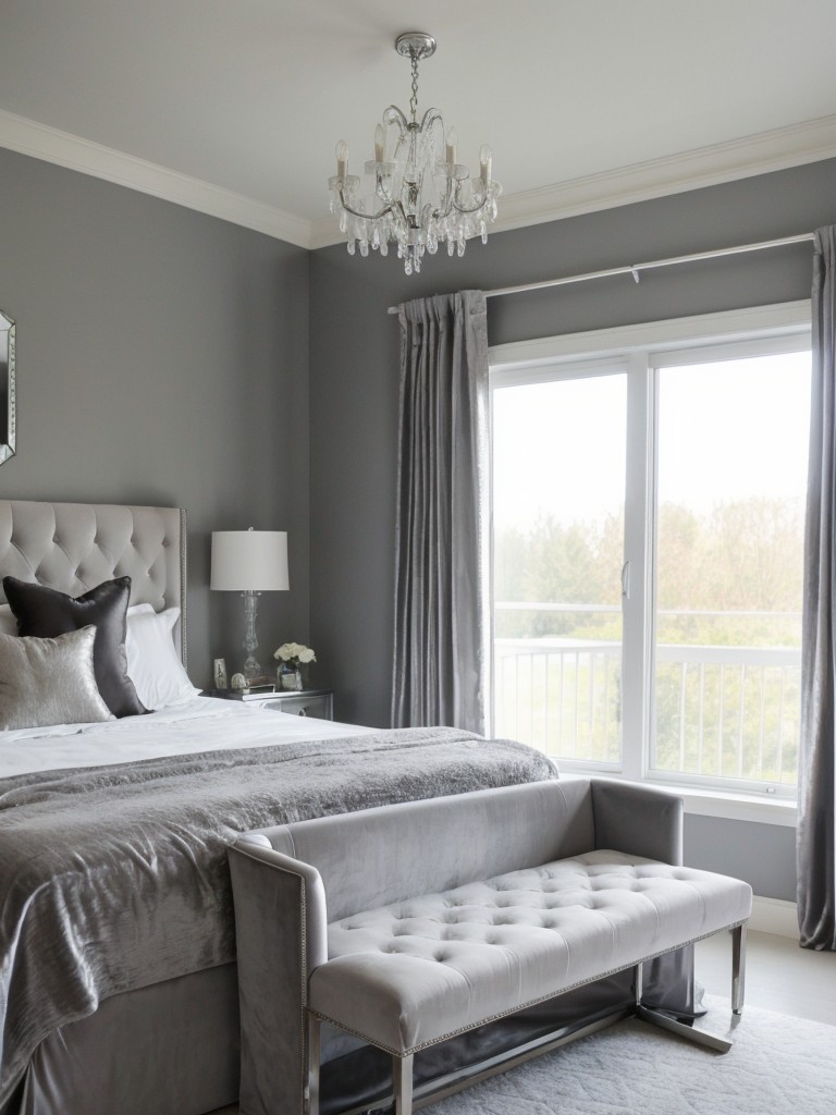 Serene Gray Bedroom: Elevate your space with chic minimalism and luxe touches.