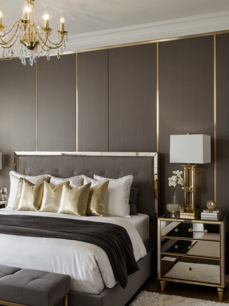 Glam Up Your Bedroom with Gray: Stylish Metallic Accents