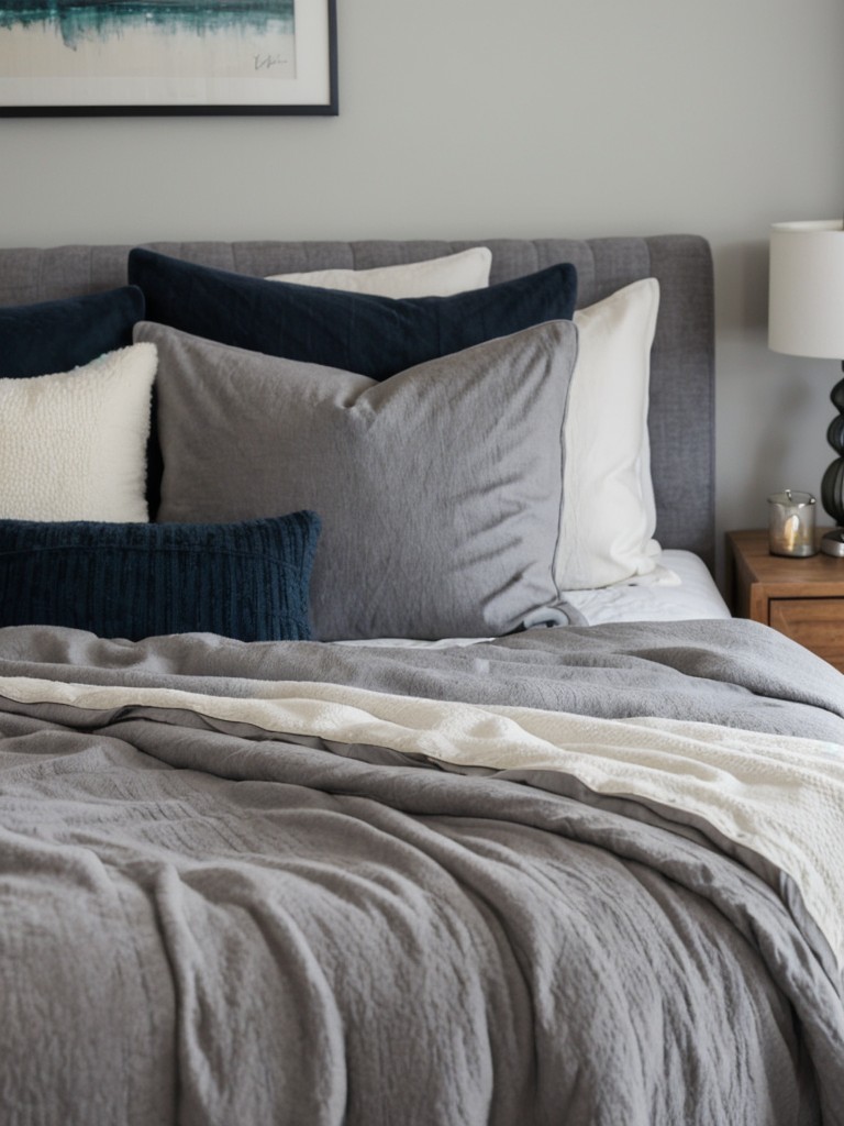 Snuggle Up in a Gray Haven: Cozy Apartment Bedroom