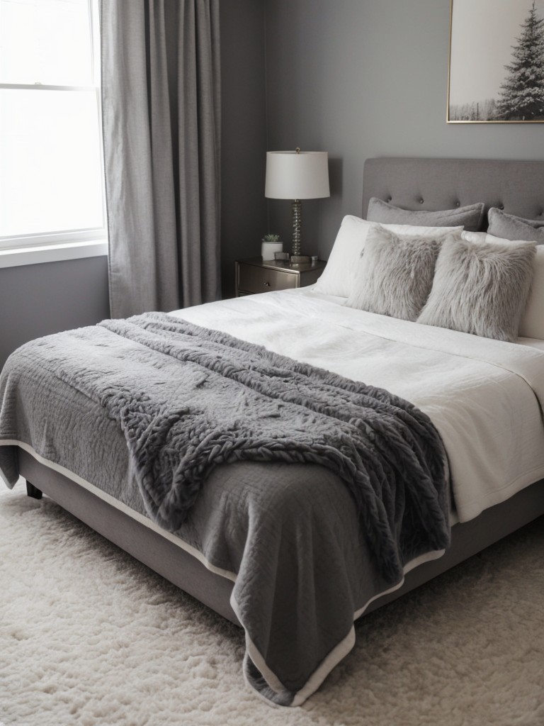 Luxe Gray Dream: Cozy Apartment Bedroom.