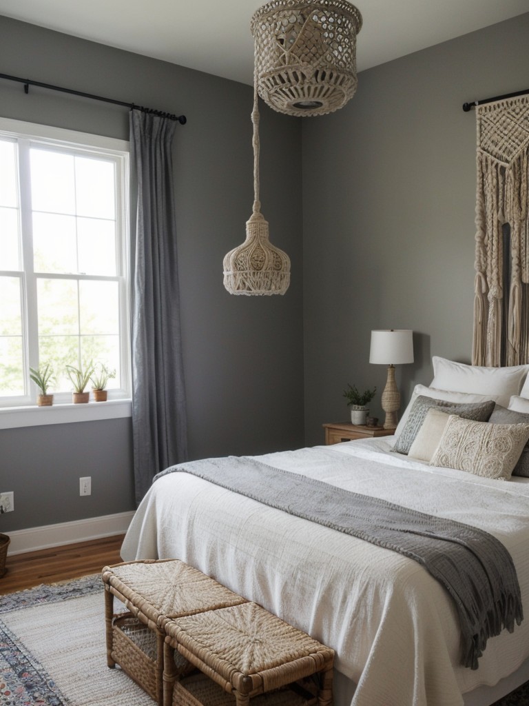 Boho Chic Apartment: Gray Bedroom Decor Ideas