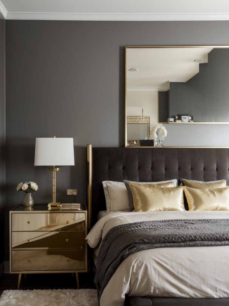 Chic Apartment Style: Gray and Gold Glam Décor Inspiration