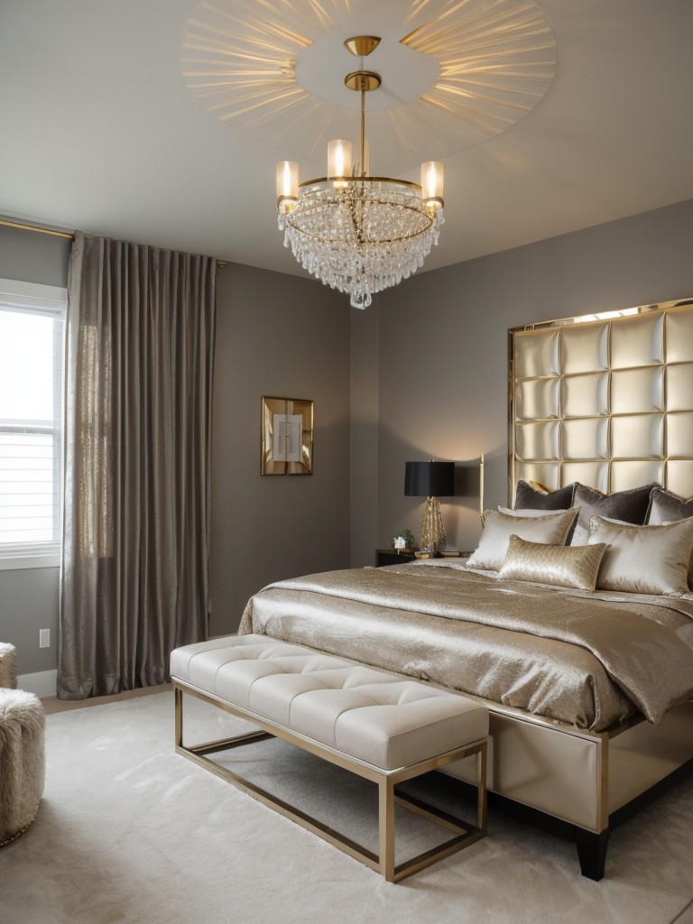 Modern and Glam: Gray and Gold Apartment Bedroom Inspiration