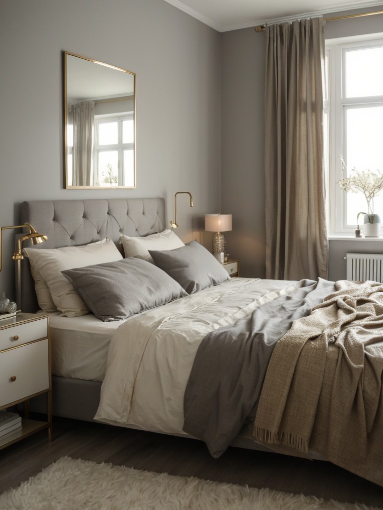 Chic Apartment Ambience: Gray and Gold Glam Décor