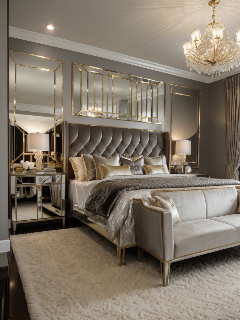 1920s Glam Bedroom: Gray, Gold, & Art Deco Vibes!