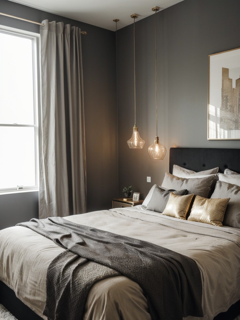 Chic Apartment: Get Inspired by Glamorous Gray and Gold Bedroom Decor