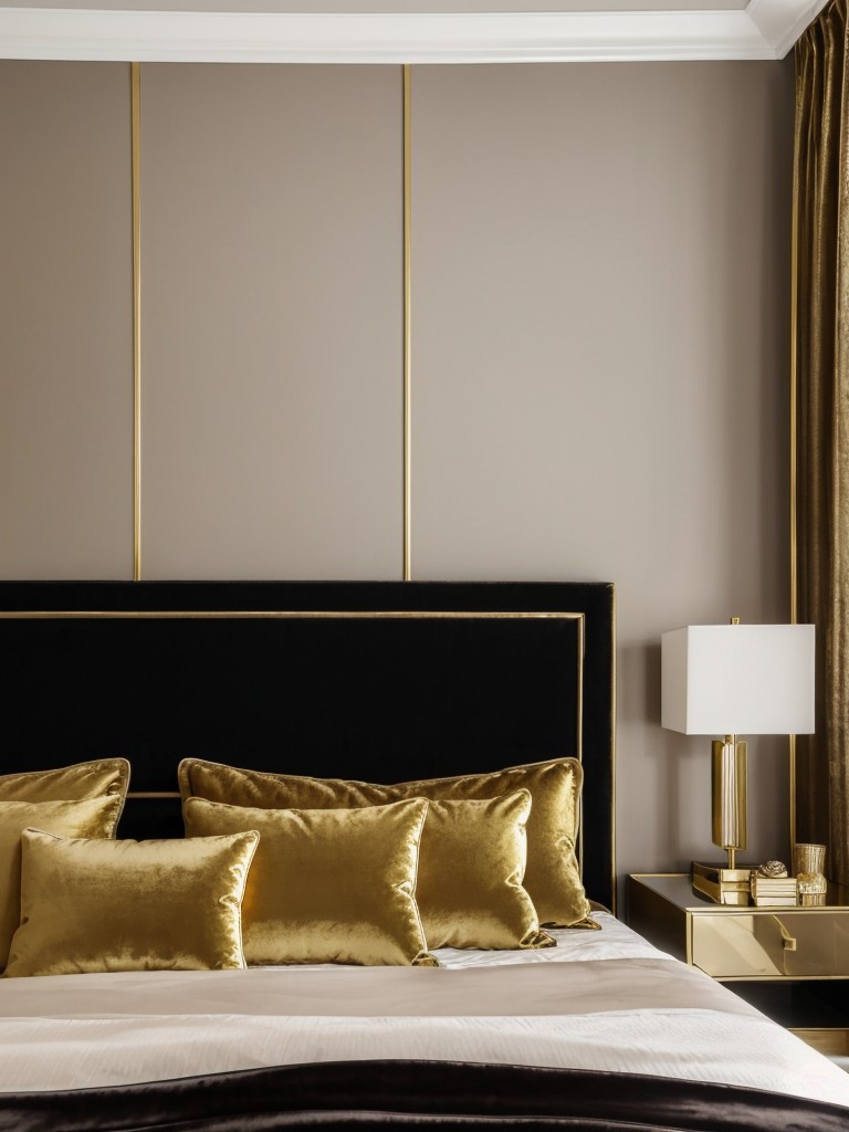 Create a Chic and Luxurious Apartment Bedroom with Velvet and Metallic Accents