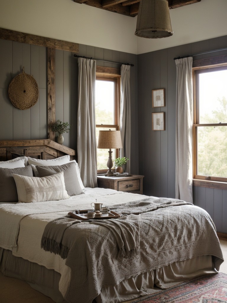 Cozy Apartment Inspiration: Rustic Gray Bedroom Ideas for Country Homes