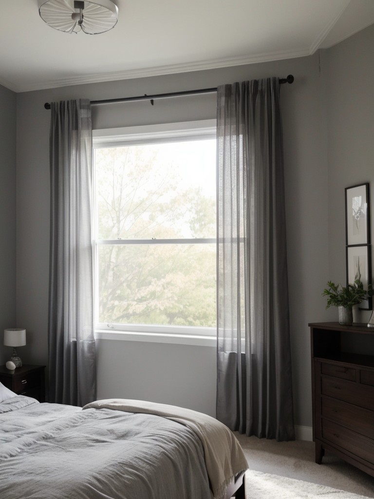 Romantic Gray Bedroom: Elevate Your Space with Sheer Curtains