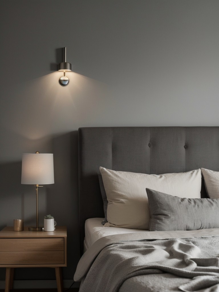 Cozy Gray Bedroom: Elevate Your Space with Dimmable Lighting Options