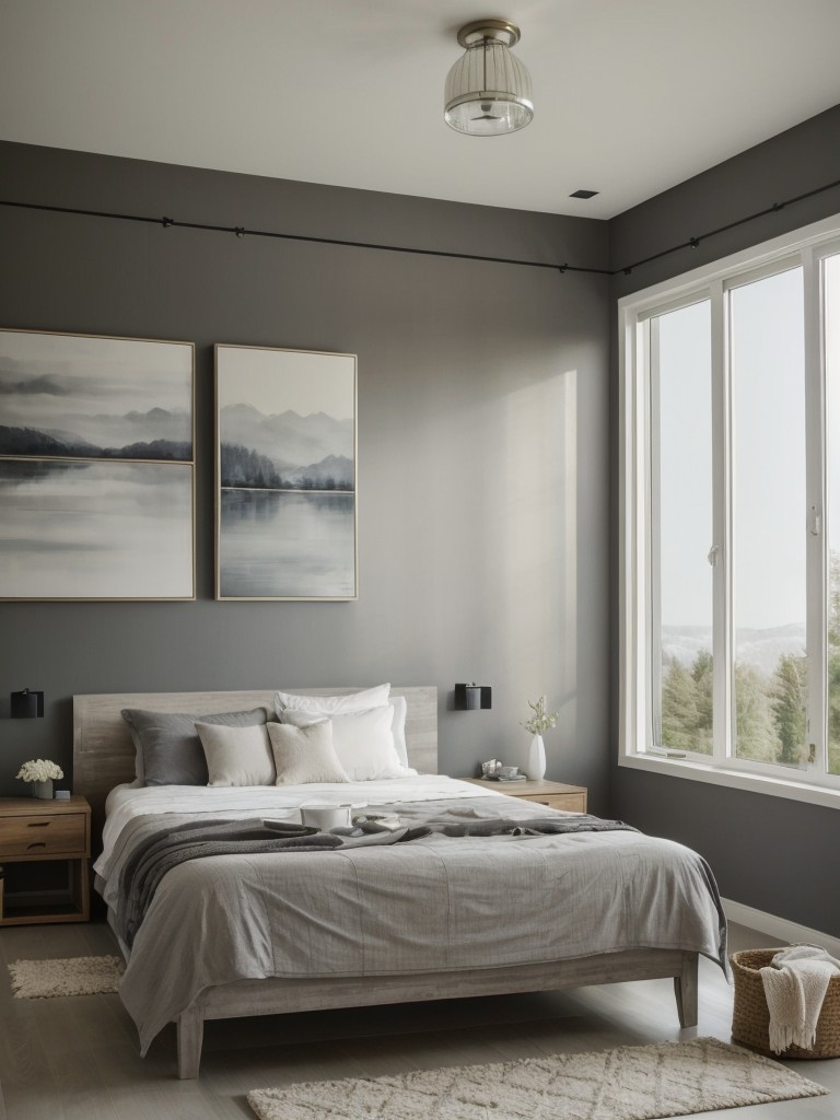 Serene Escape: Transform Your Apartment with a Stunning Gray Accent Wall