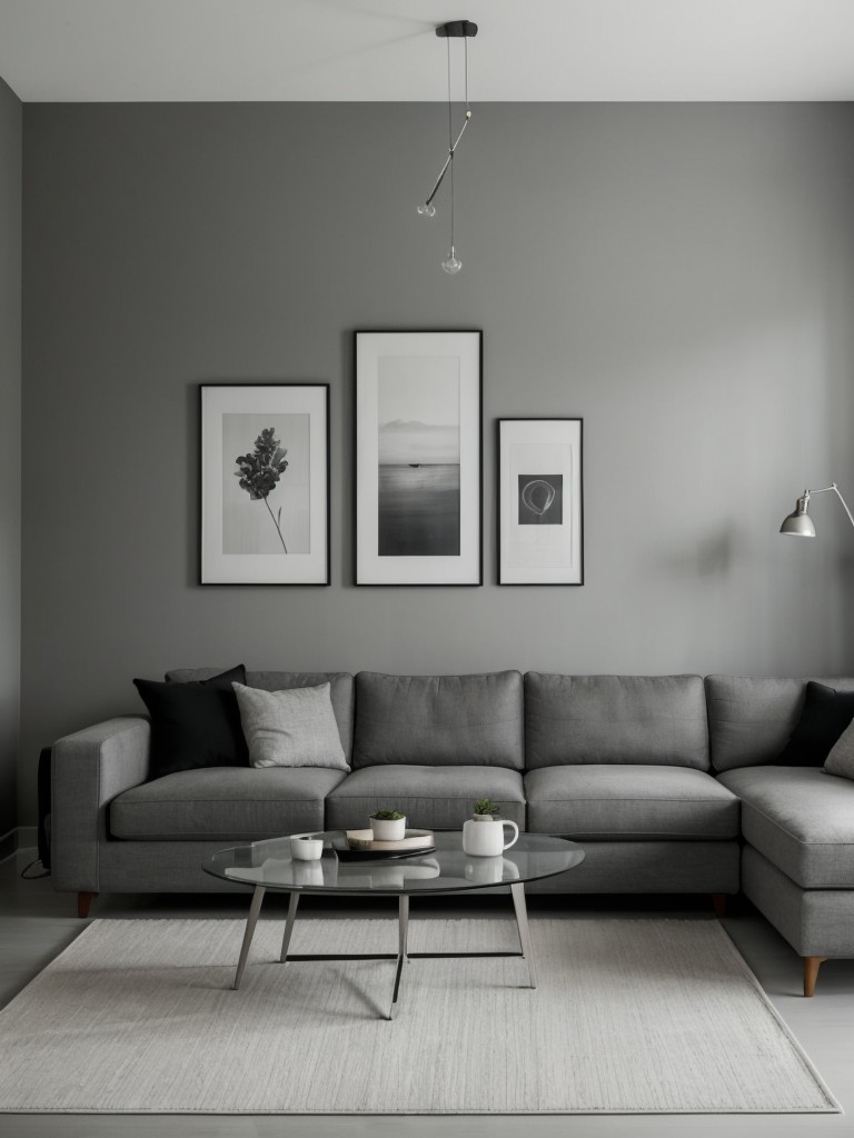 Tranquil Retreat: Gray Accent Wall Inspiration for Stylish Apartments