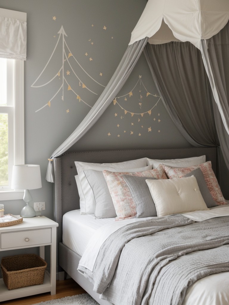 Whimsical Bedroom Ideas: Gray-themed apartment decor that sparks joy!