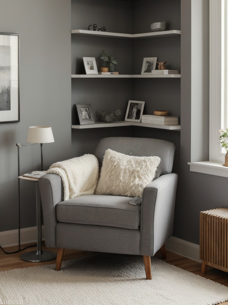 Cozy Bedroom Reading Nook: Gray-themed Decor Ideas