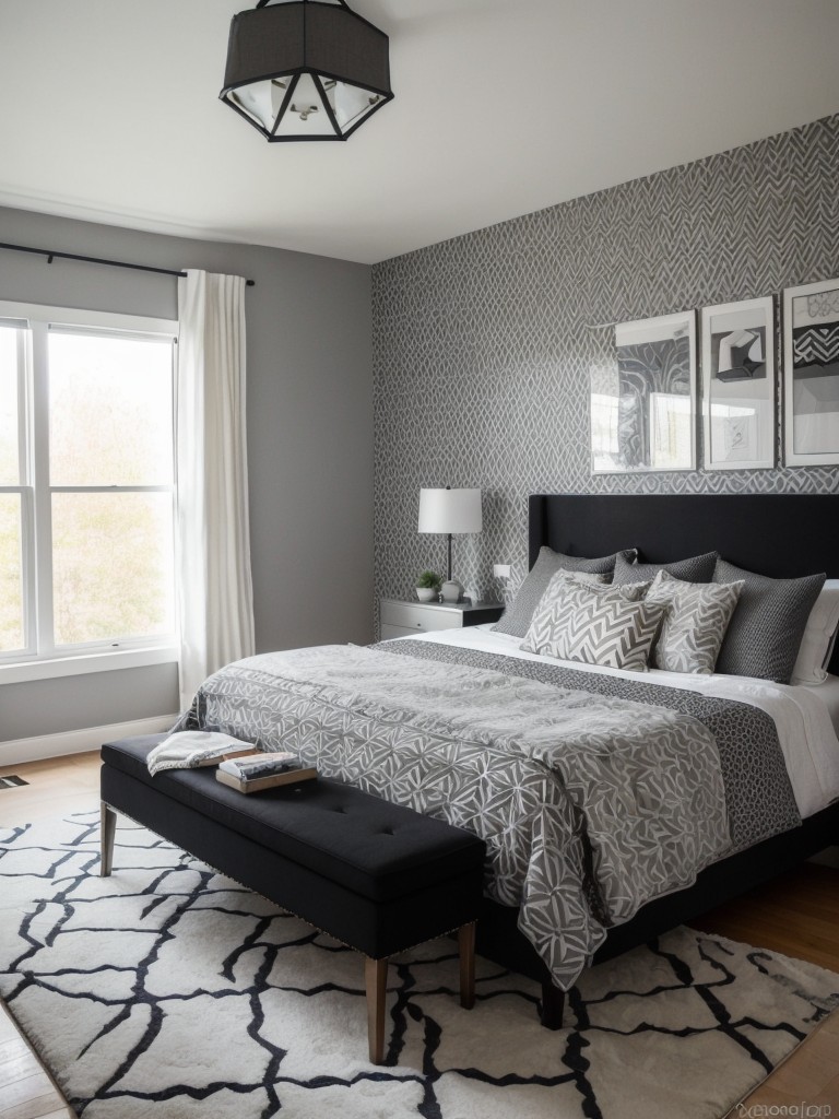 Contemporary Bedroom Decor: Embrace Gray & Graphic Patterns