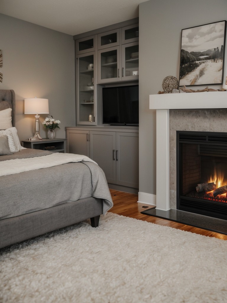 Cozy Bedroom Makeover: Gray & Fireplace Charm