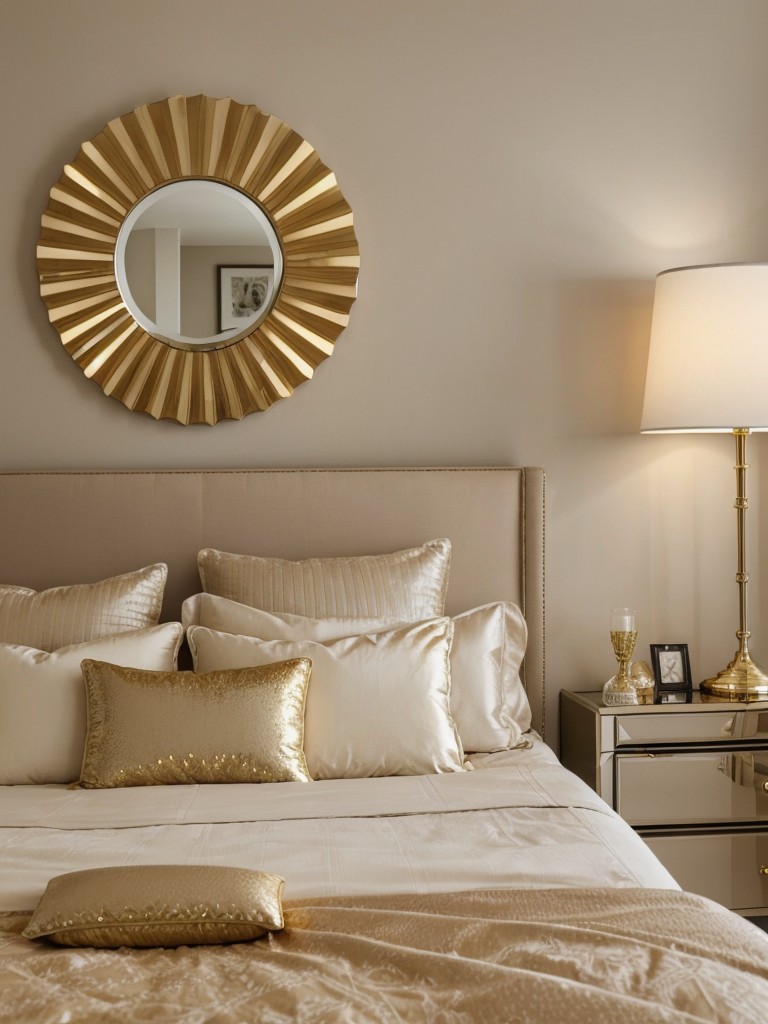 Chic Beige Bedroom: Add Glam with Metallic Accents!