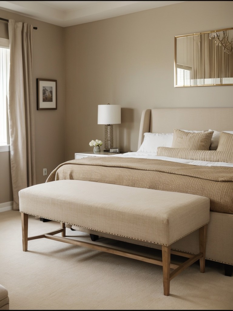 Beige Upholstered Bench: Functional & Beautiful Bedroom Decor!