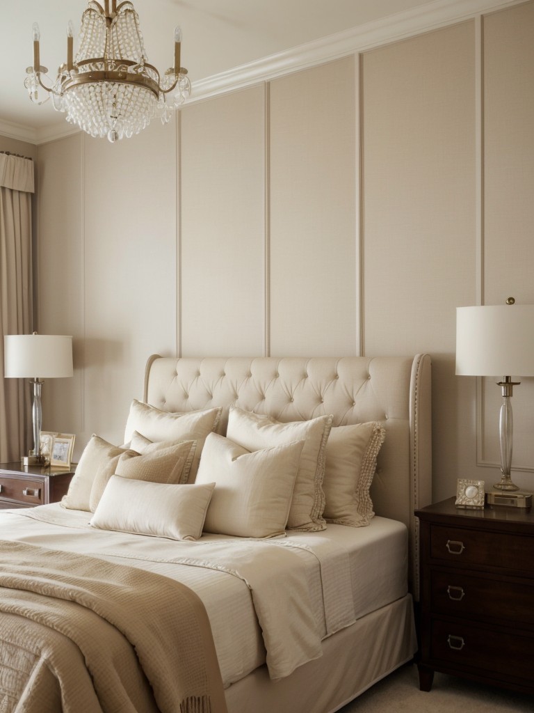 Chic Beige Bedroom Inspo: Elevate your space with a tufted headboard