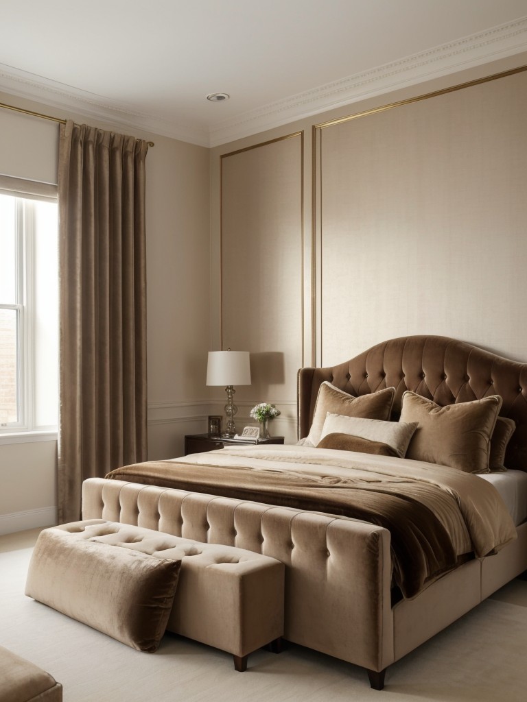 Elevate Your Beige Bedroom with Velvet Accents