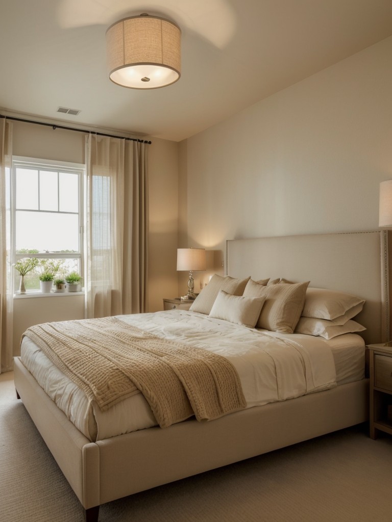 Cozy Beige Bedroom: Create a Serene Oasis with Soft Lighting