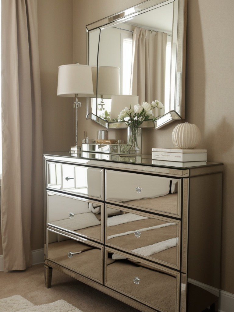 Mirrored Beige Bedroom: Spacious & Elegant Décor