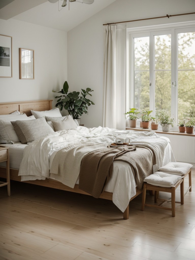 Scandi-inspired bedroom: Bring nature in with plants & big windows!