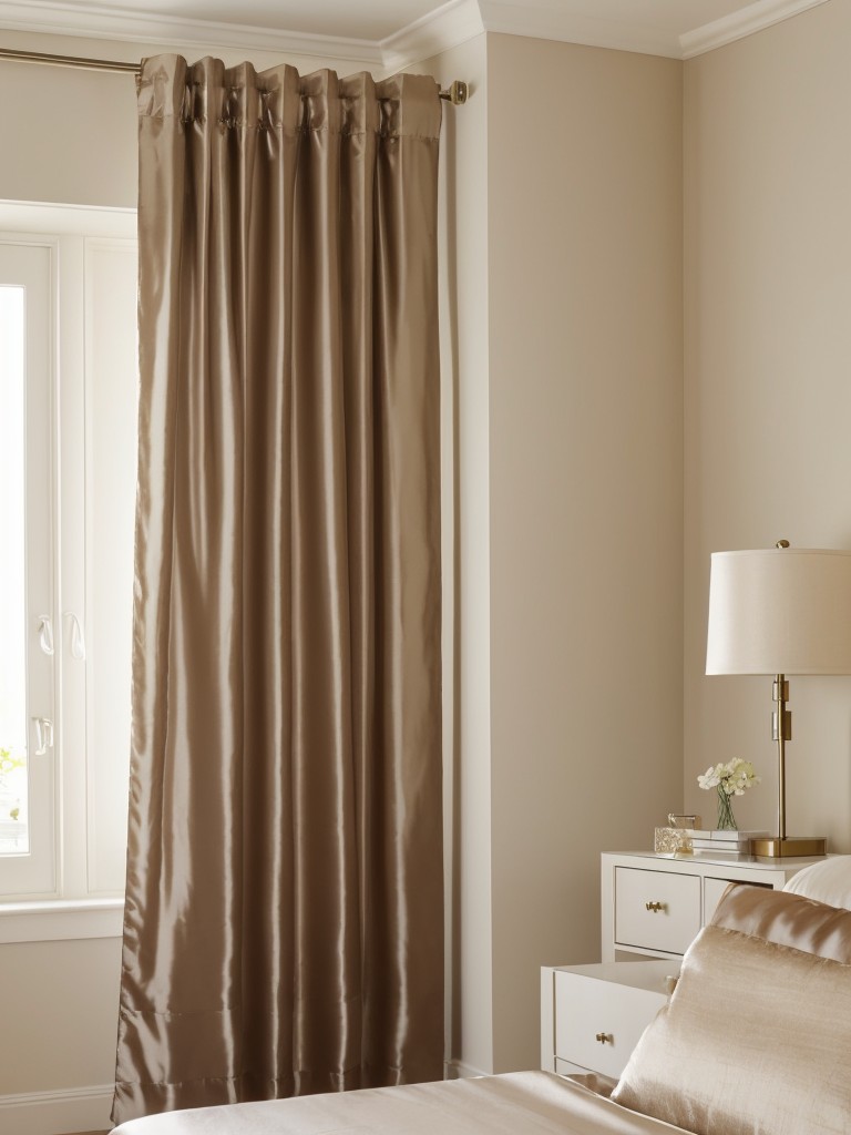 Beige Bliss: Elevate Your Bedroom with Satin or Silk Curtains