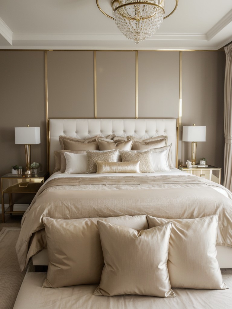 Beige Bedroom Elegance: Elevate with Metallic Accents