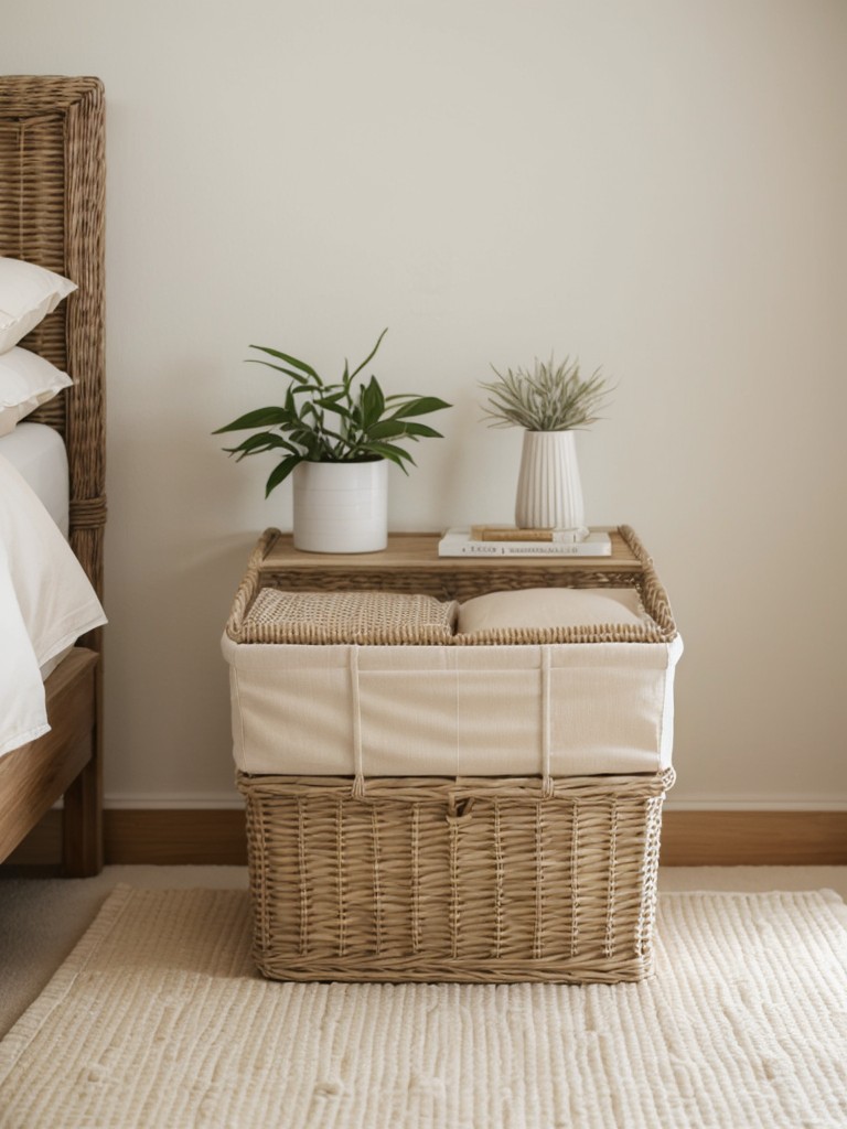 Beige Storage Solutions for a Clutter-Free Bedroom.