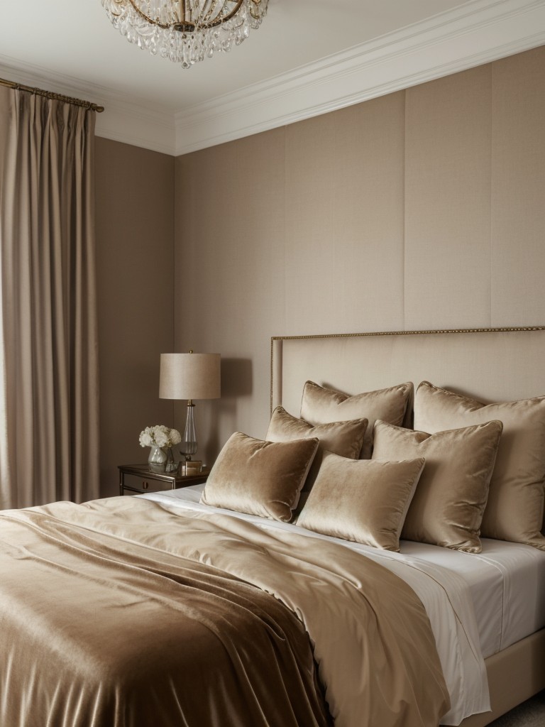 Luxury and comfort with beige bedroom inspiration. Elevate your space with velvet accents.