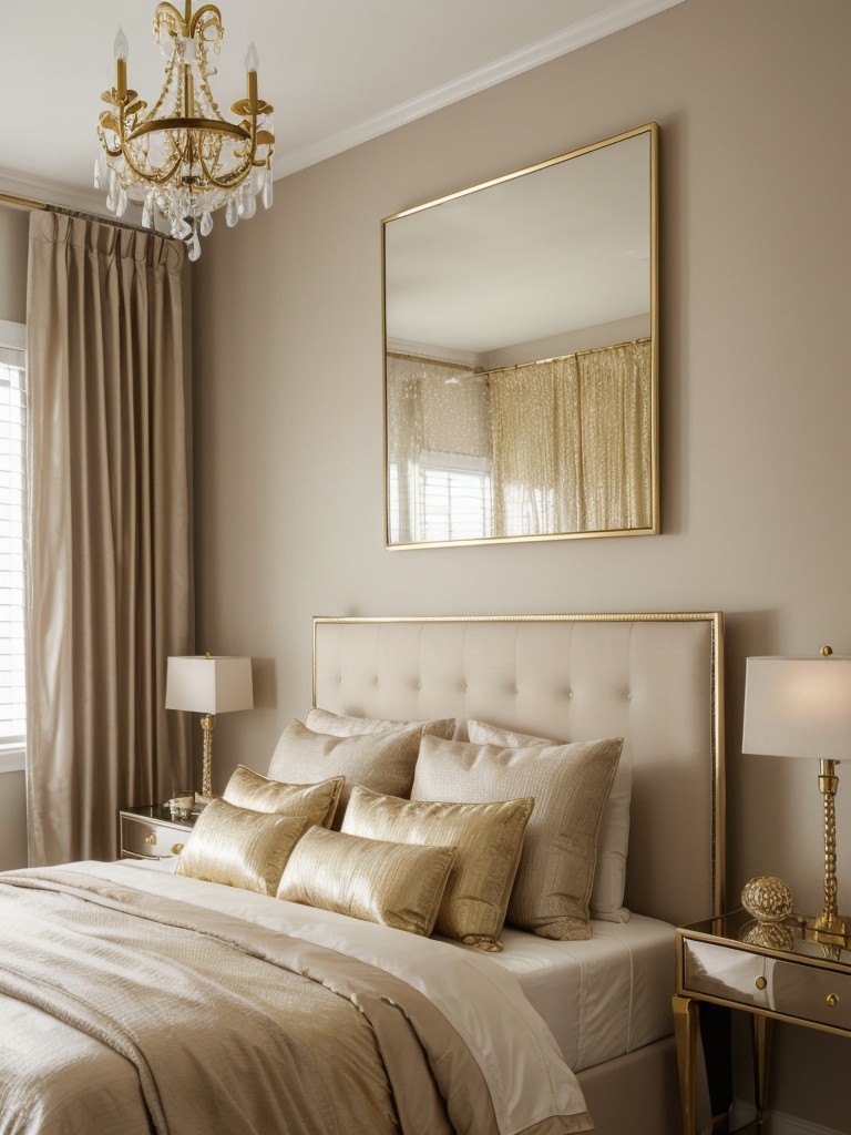 Chic Beige Bedroom: Elevate Your Space with Metallic Accents