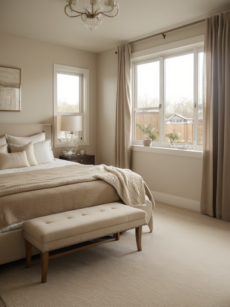 Symmetrical Bliss: Beige Bedroom Inspiration