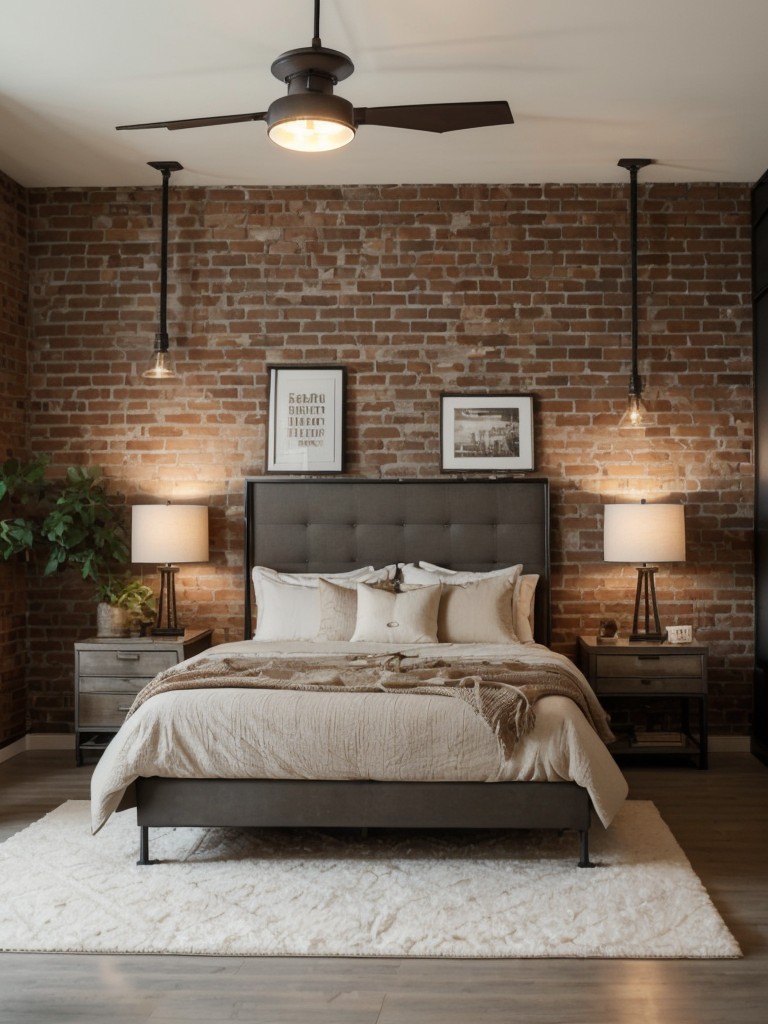 Beige Bedroom: Create an Industrial Oasis with Metal and Brick