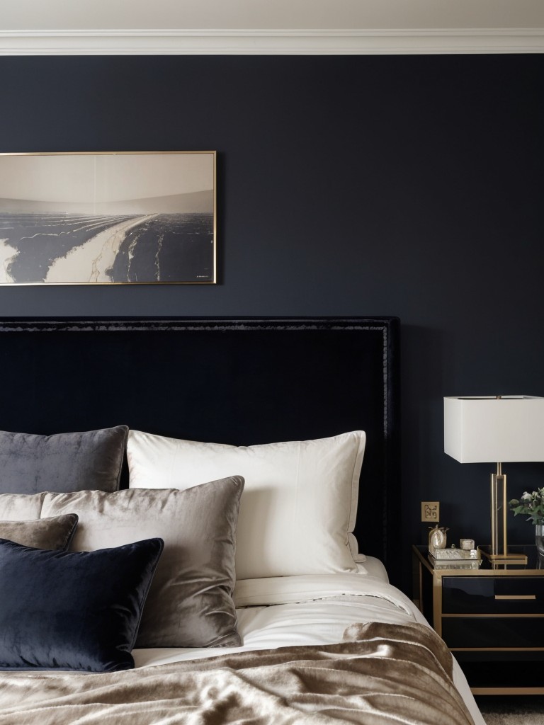 Create a Luxurious Bedroom Retreat with Dark Walls & Velvet Accents