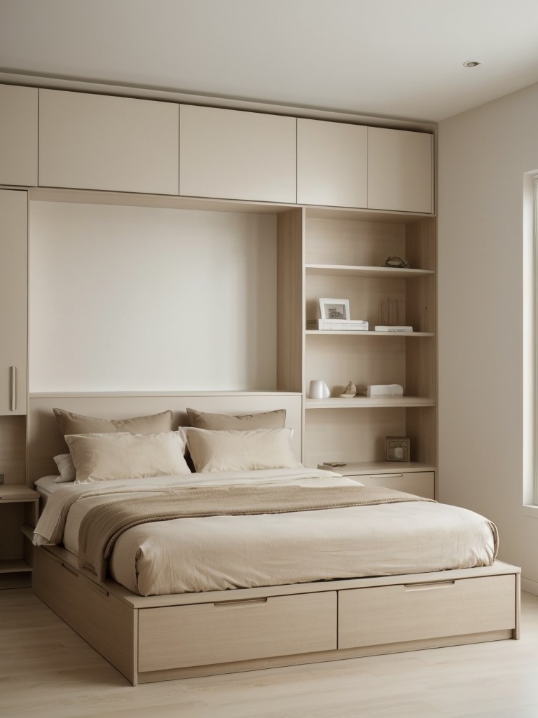 Minimalist Beige Bedroom: Calm and Clutter-Free Space