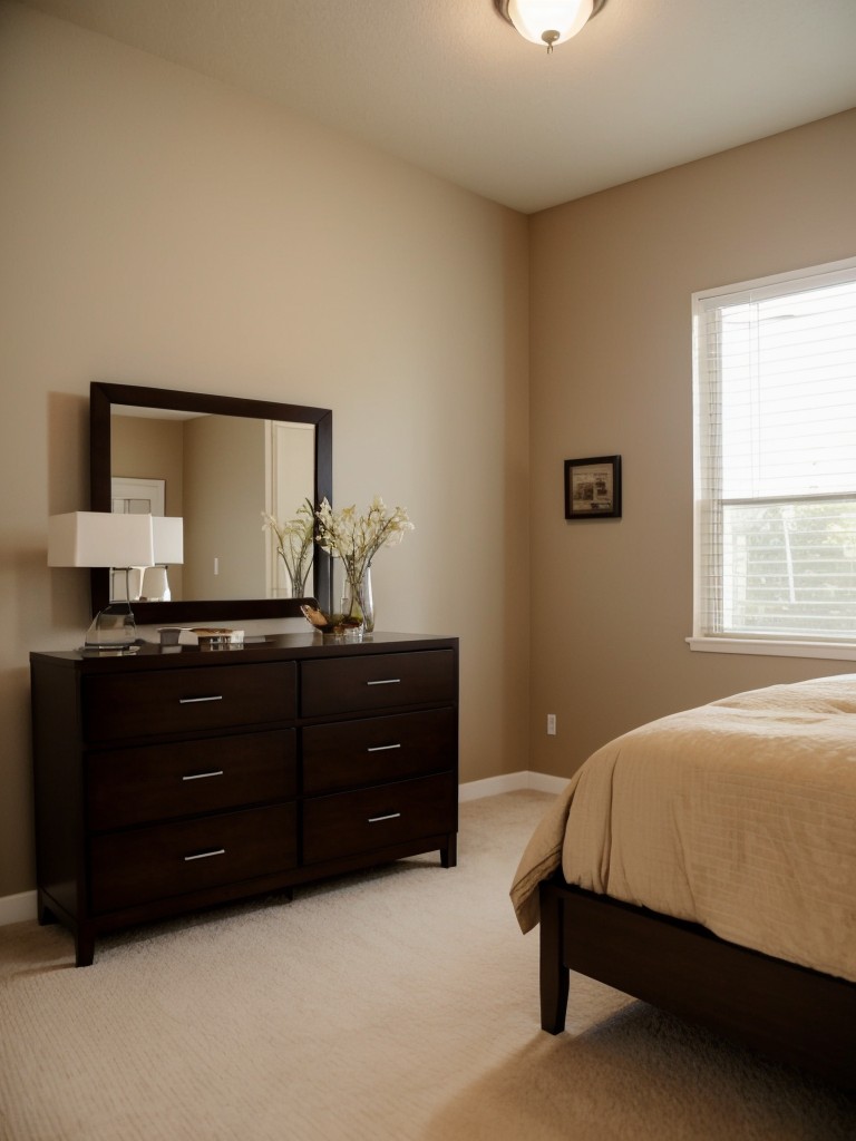 Cozy Beige Bedroom Ideas: Embrace Tranquility with Espresso Wood Furniture