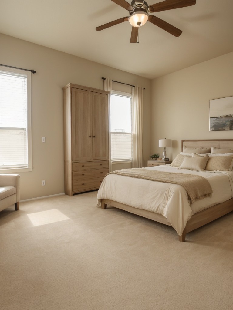 Serene Apartment Bedroom: Beige Bliss!