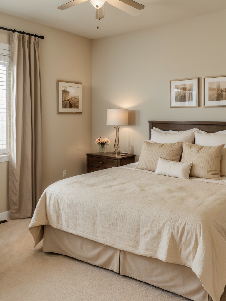 Create a Cozy Beige Bedroom Oasis, Personalized with Artwork & Memories