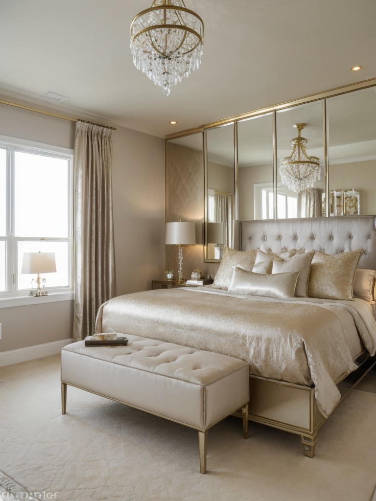 Beige Bedroom Bliss with Metallic Accents - Amp up your apartment style!