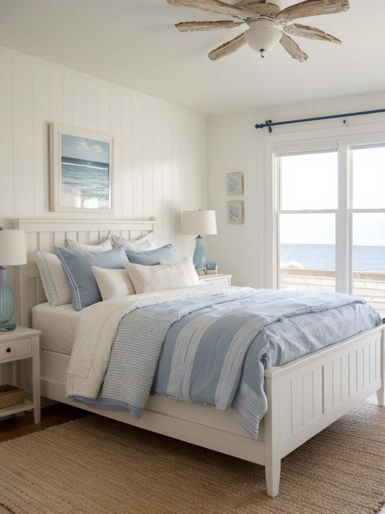 Coastal-Inspired Bedroom Bliss: Beige & Blue Dream Vibes ???